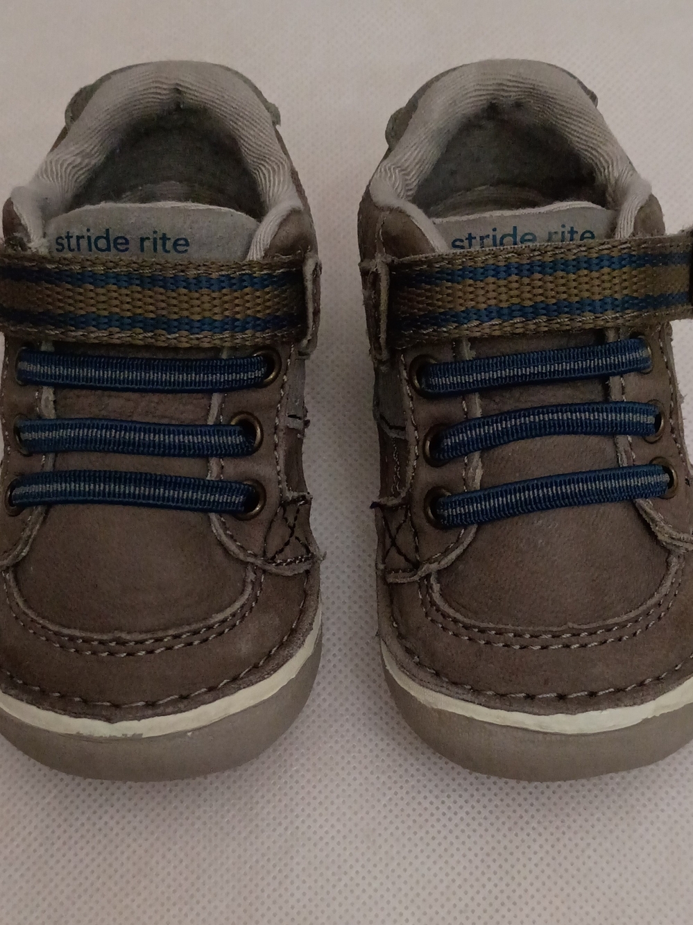 Stride Rite Brown and Blue Toddler Hook-and-Loop Casual Shoes